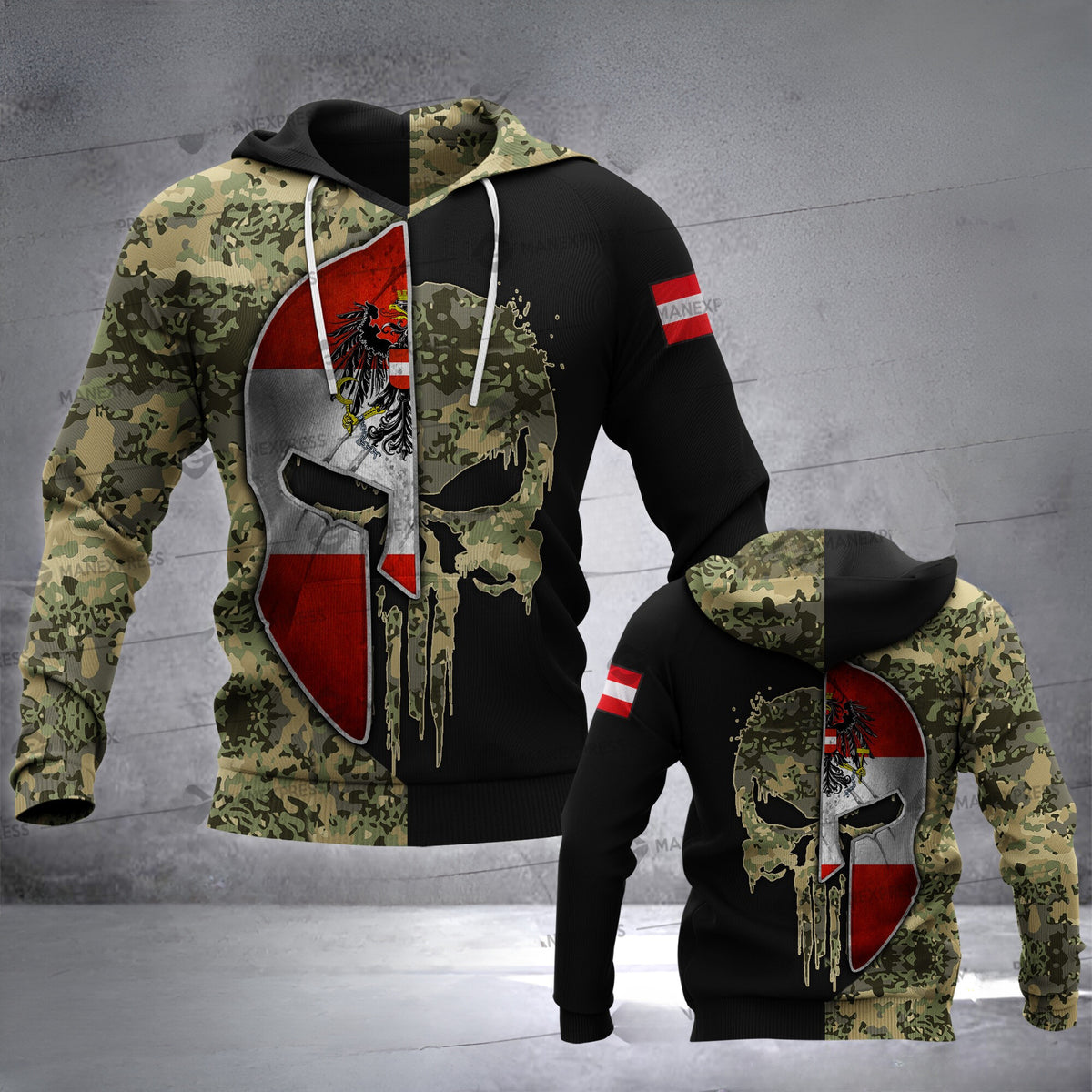 Austria soldier HOODIE hoodie customize 3d printed punhalf