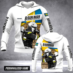 Firefighter Sweden customize hoodie flag