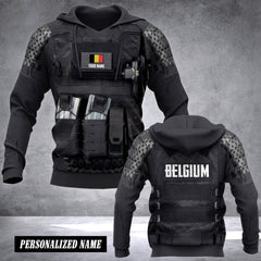 Belgium tatical vest customize hoodie flag