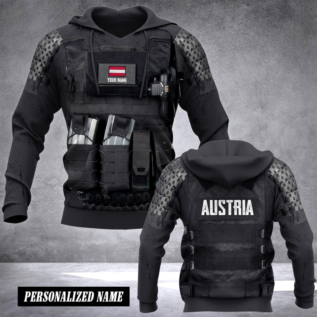 Austria tatical vest customize hoodie flag