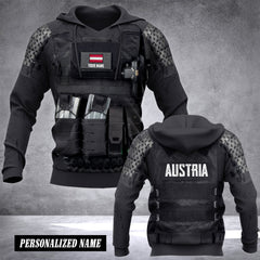 Austria tatical vest customize hoodie flag