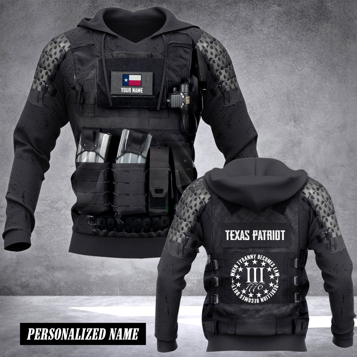 Texas patriot customize hoodie flag 3d