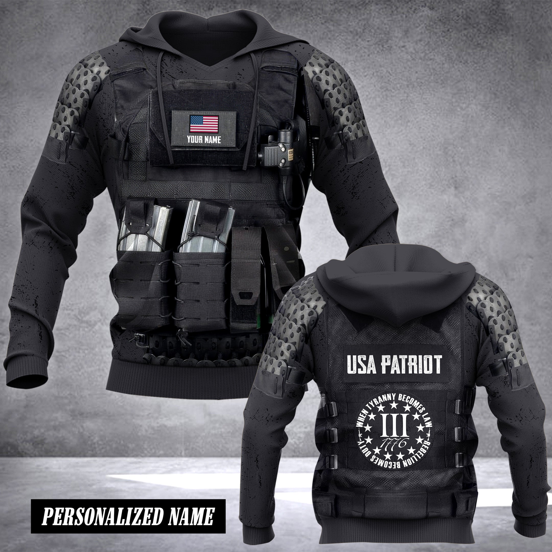 USA patriot customize hoodie flag 3d