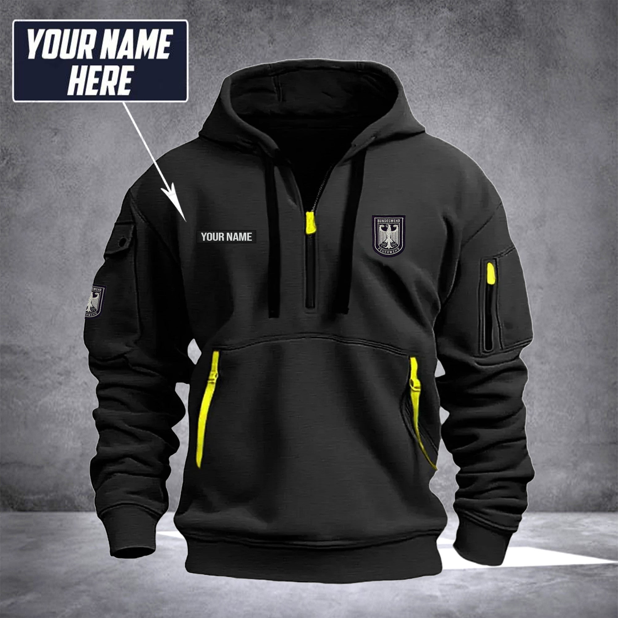 Firefighter Germany customize Hoodie Half Zipper