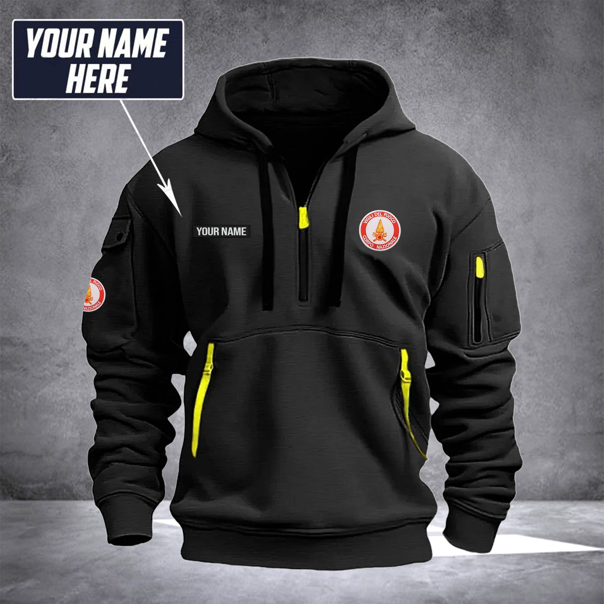 Firefighter Italy customize Hoodie Half Zipper