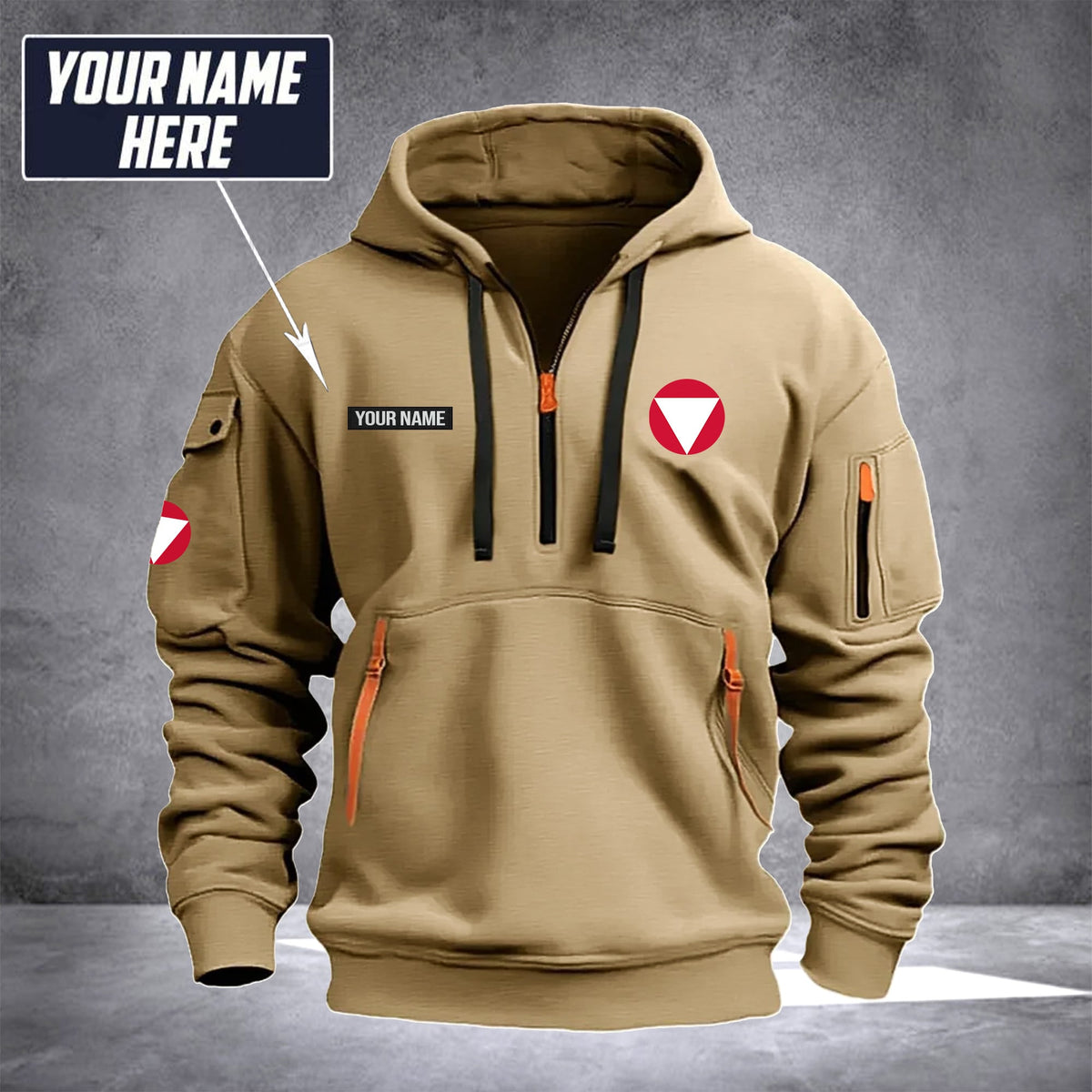 Soldier Austria customize Hoodie Half Zipper