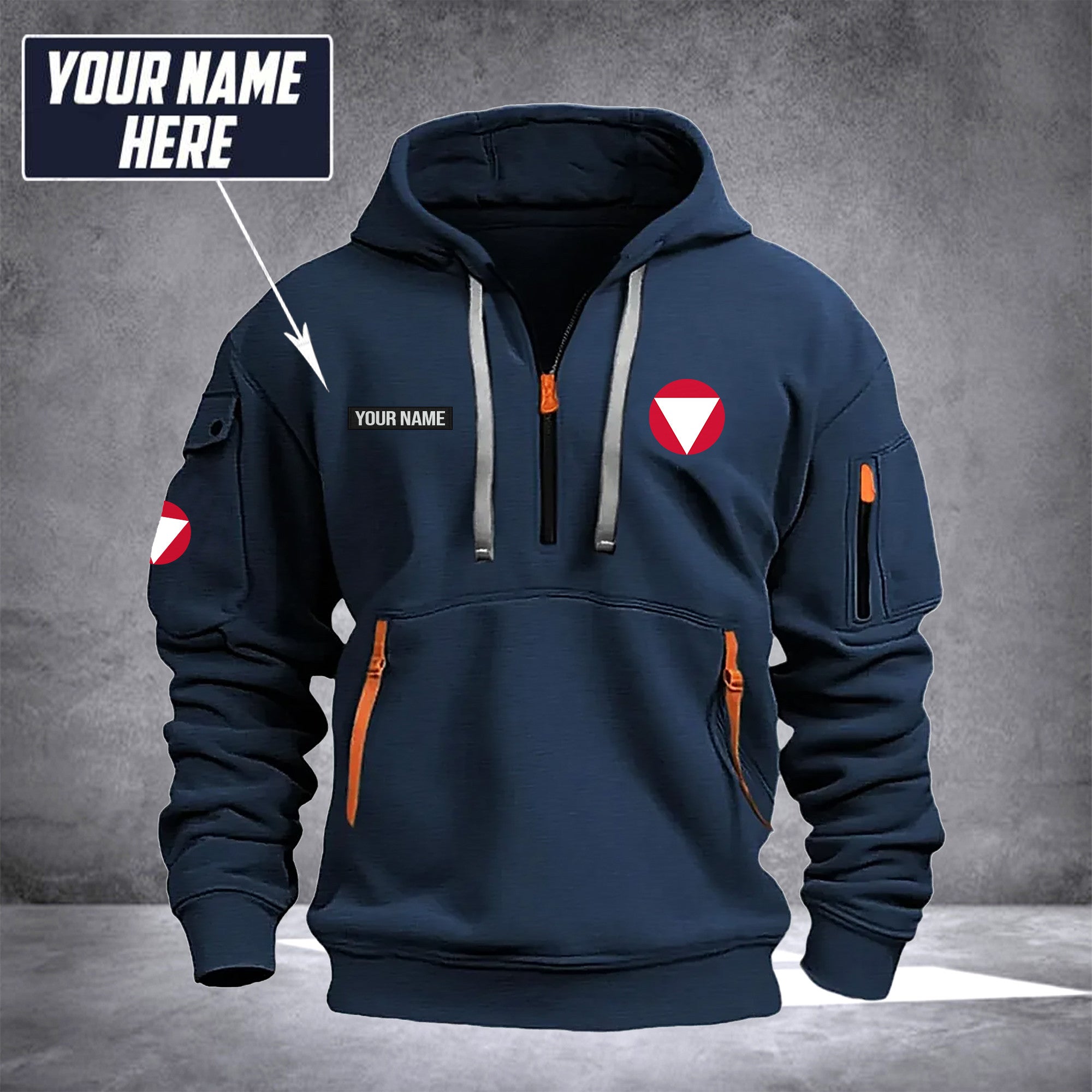 Soldier Austria customize ranking Hoodie Half Zipper