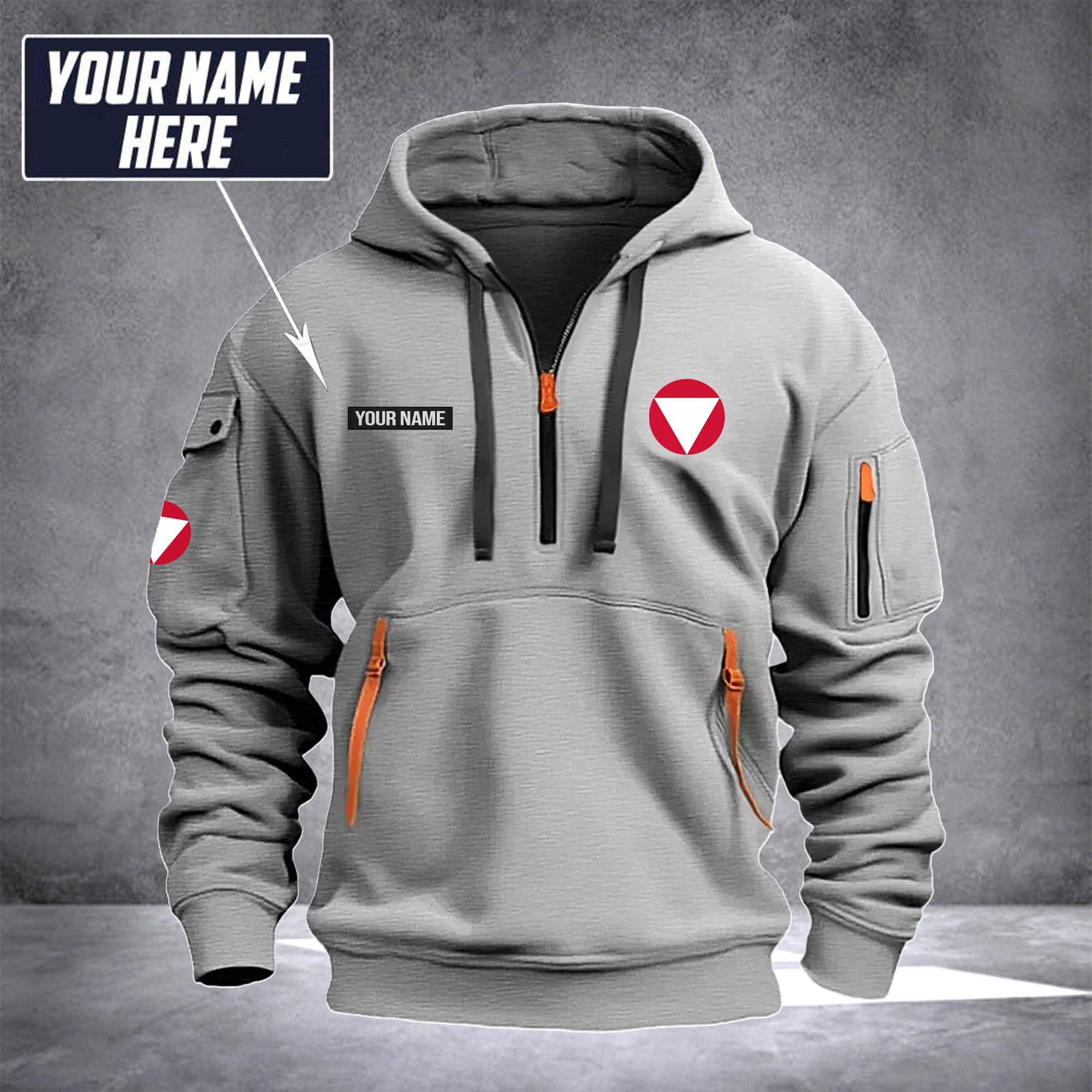 Soldier Austria customize ranking Hoodie Half Zipper