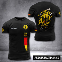 Firefighter Germany customize T-shirt back