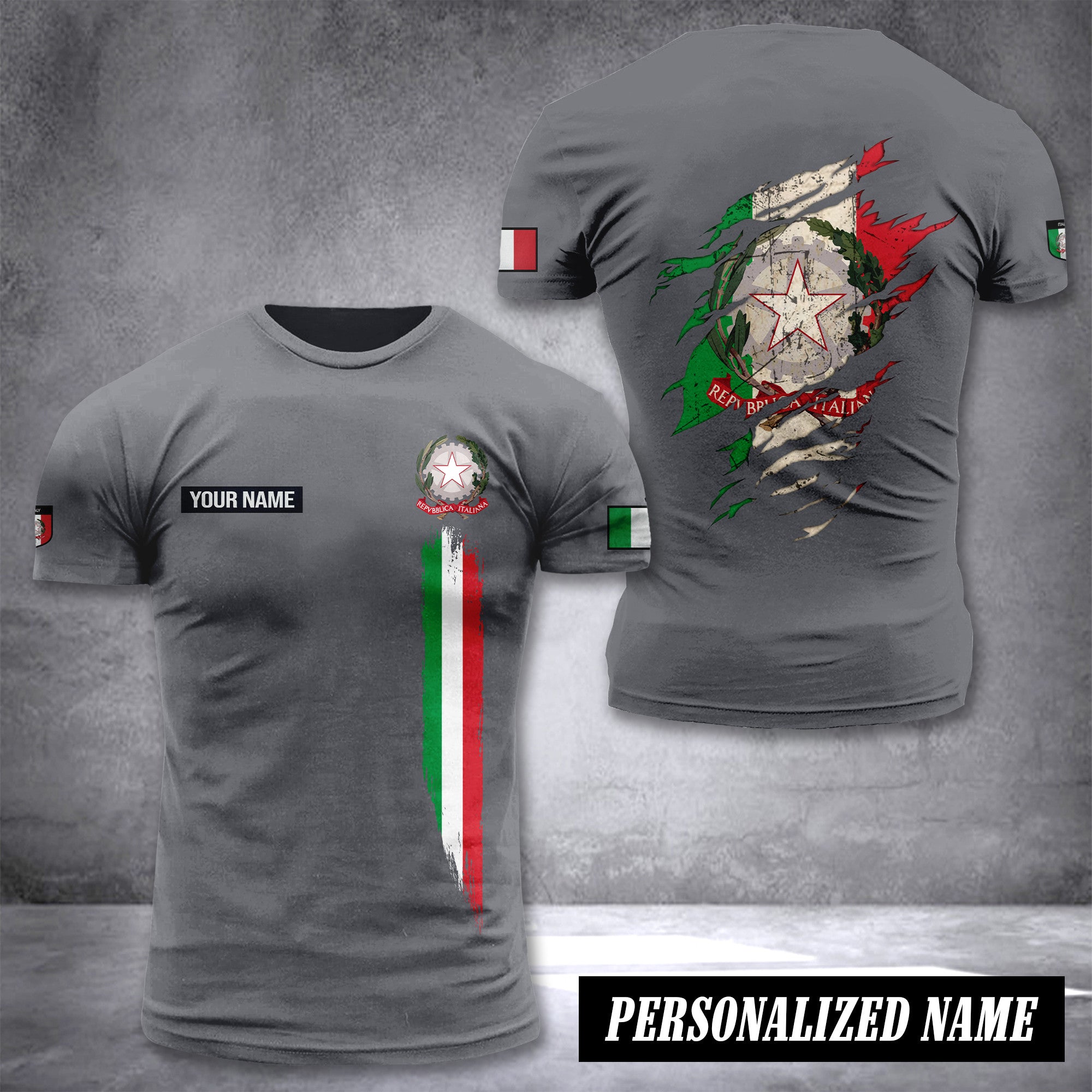 Italy customize T-shirt back