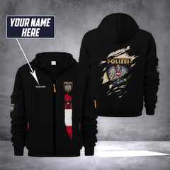 Polizei Austria customize Zipper cardigan jacket