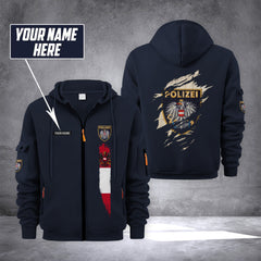 Polizei Austria customize Zipper cardigan jacket