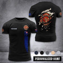 Firefighter Australia customize T-shirt back