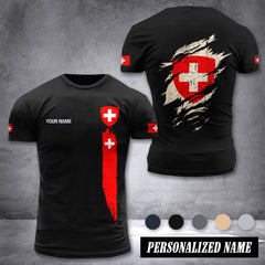 Switzerland customize T-shirt back