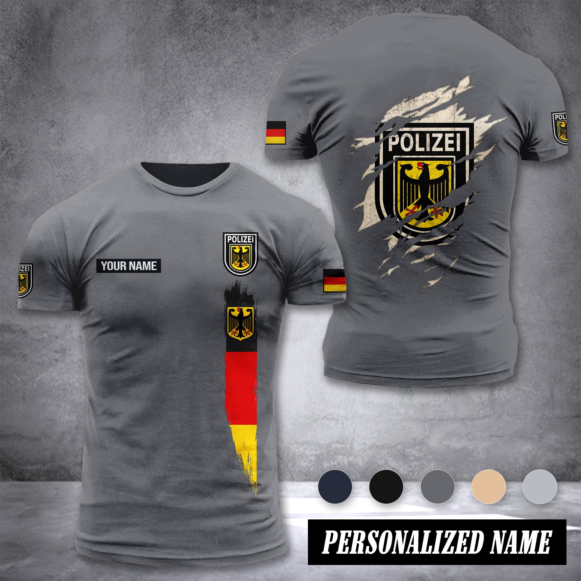 Polizei Germany customize T-shirt back