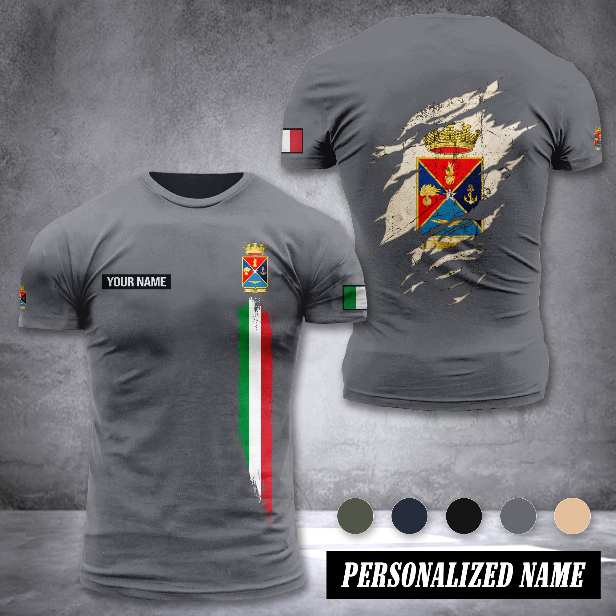 Soldier Italy customize T-shirt back