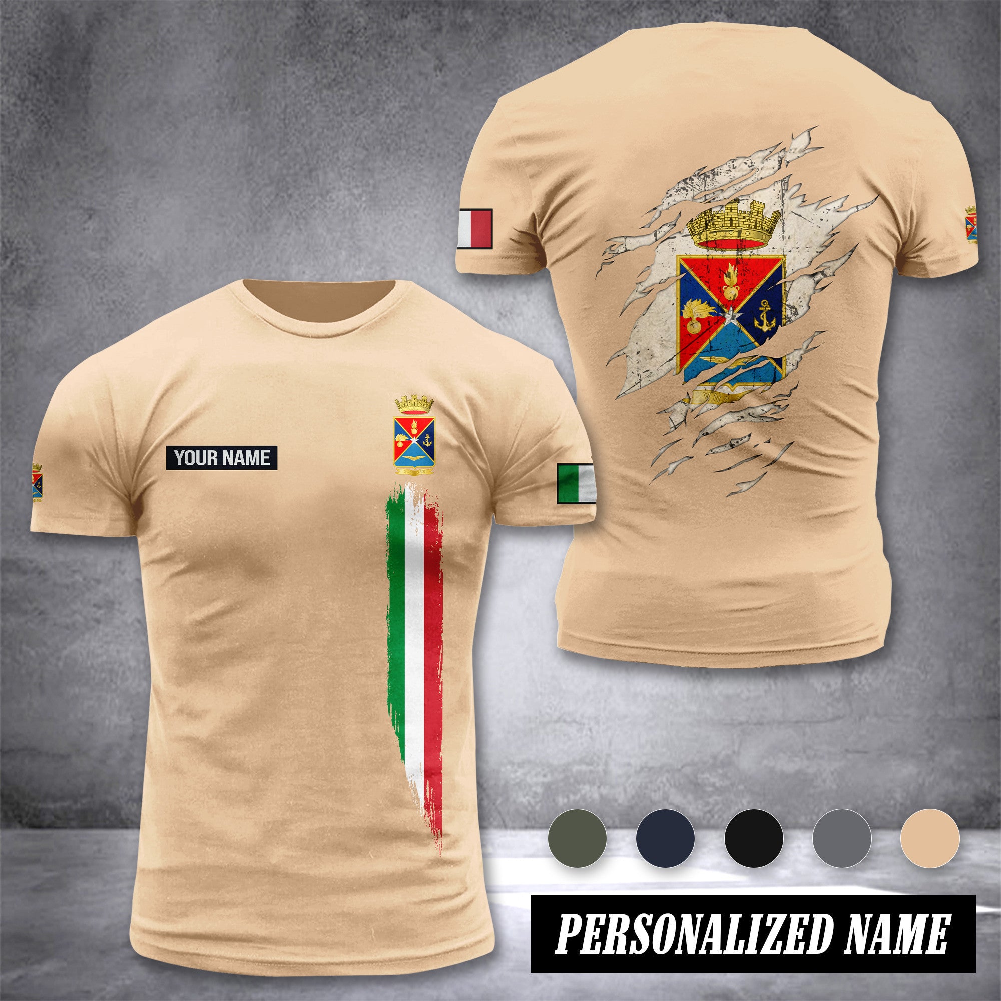 Soldier Italy customize T-shirt back