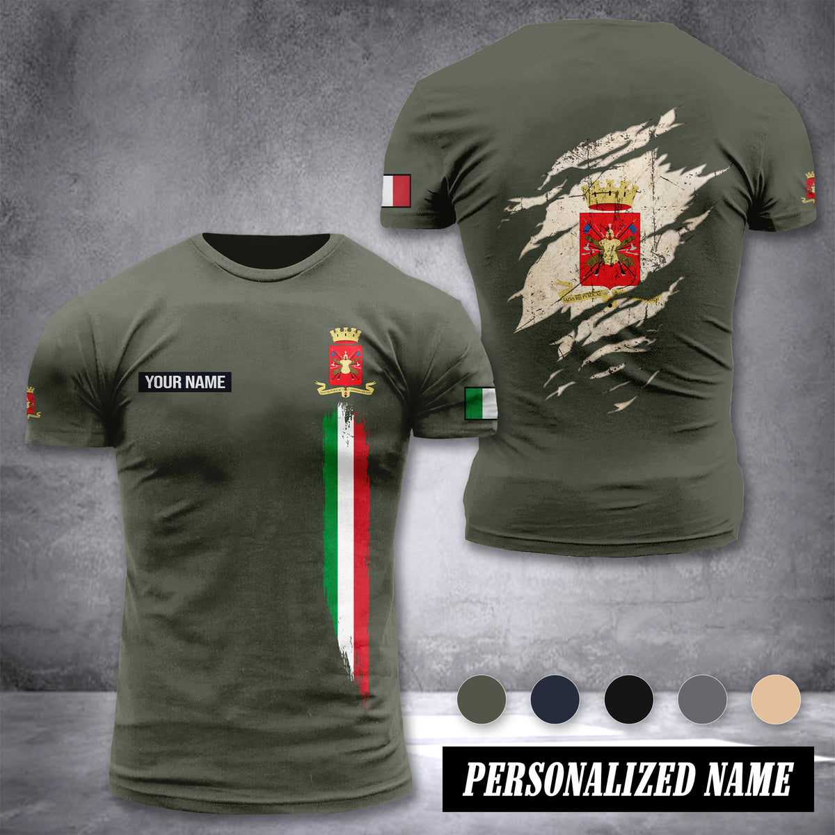 Soldier Italy customize T-shirt back army