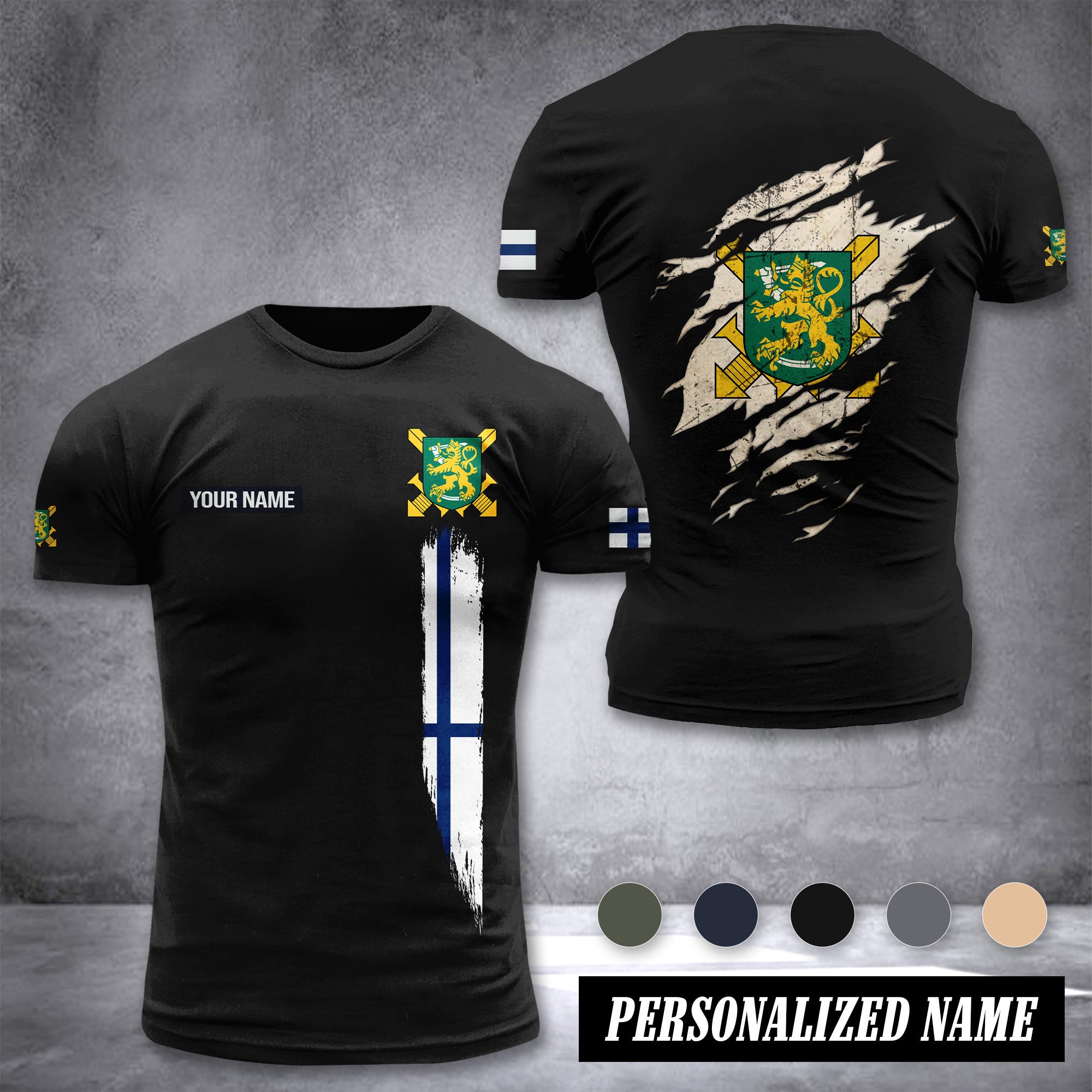 Soldier Finland customize T-shirt back army