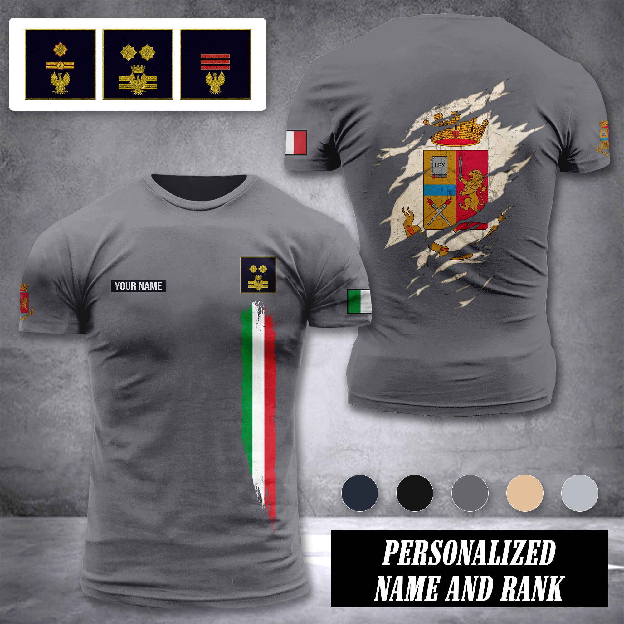 Polizia Di Stato customize ranking T-shirt back