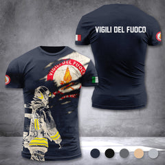 Firefighter Italy customize T-shirt 3d