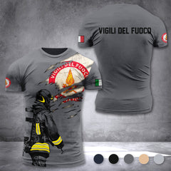 Firefighter Italy customize T-shirt 3d