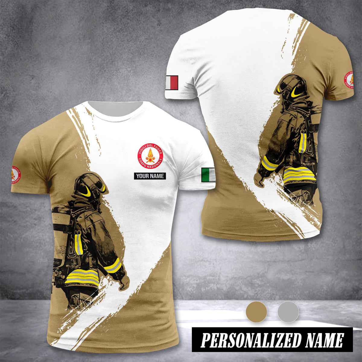 Firefighter Italy customize T-shirt color2