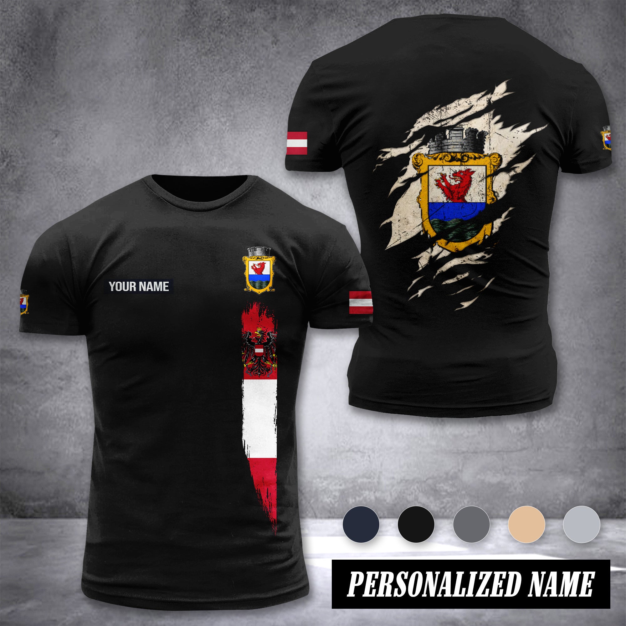 Feuerwehr Amstetten Firefighter Amstetten customize T-shirt back
