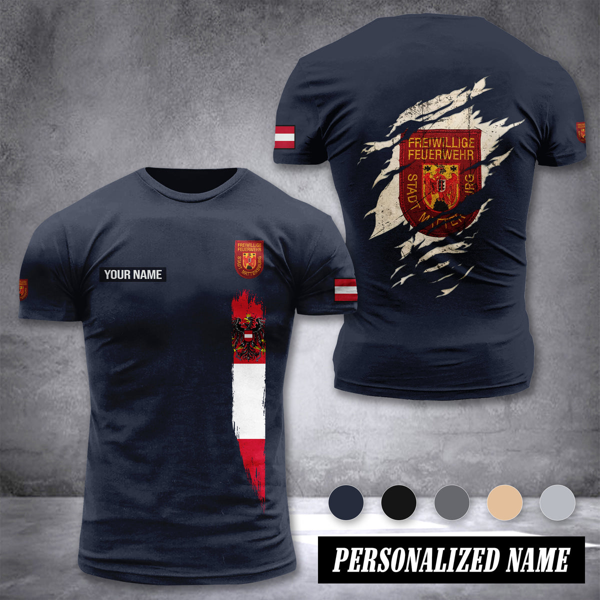 Feuerwehr Mattersburg customize T-shirt back