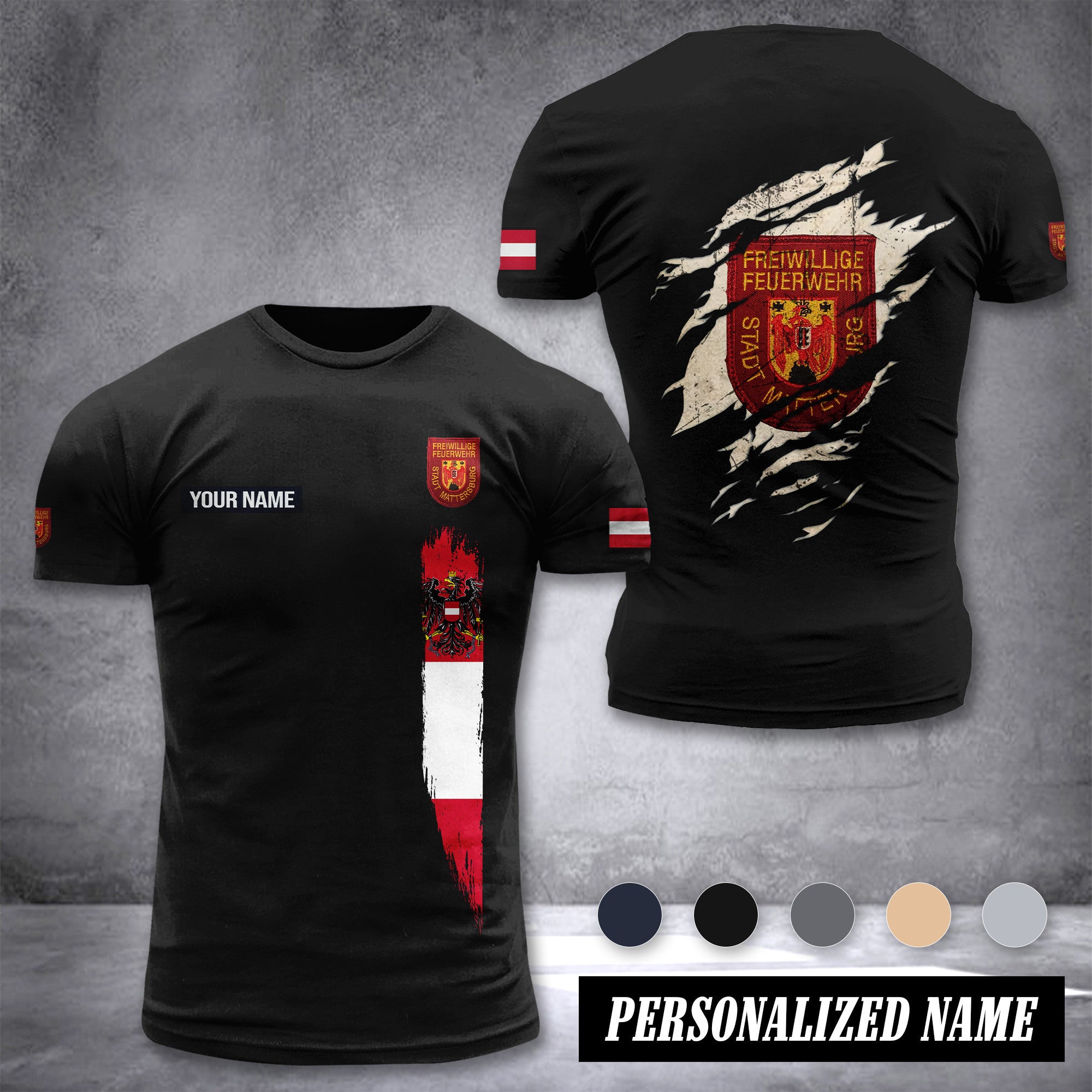 Feuerwehr Mattersburg customize T-shirt back