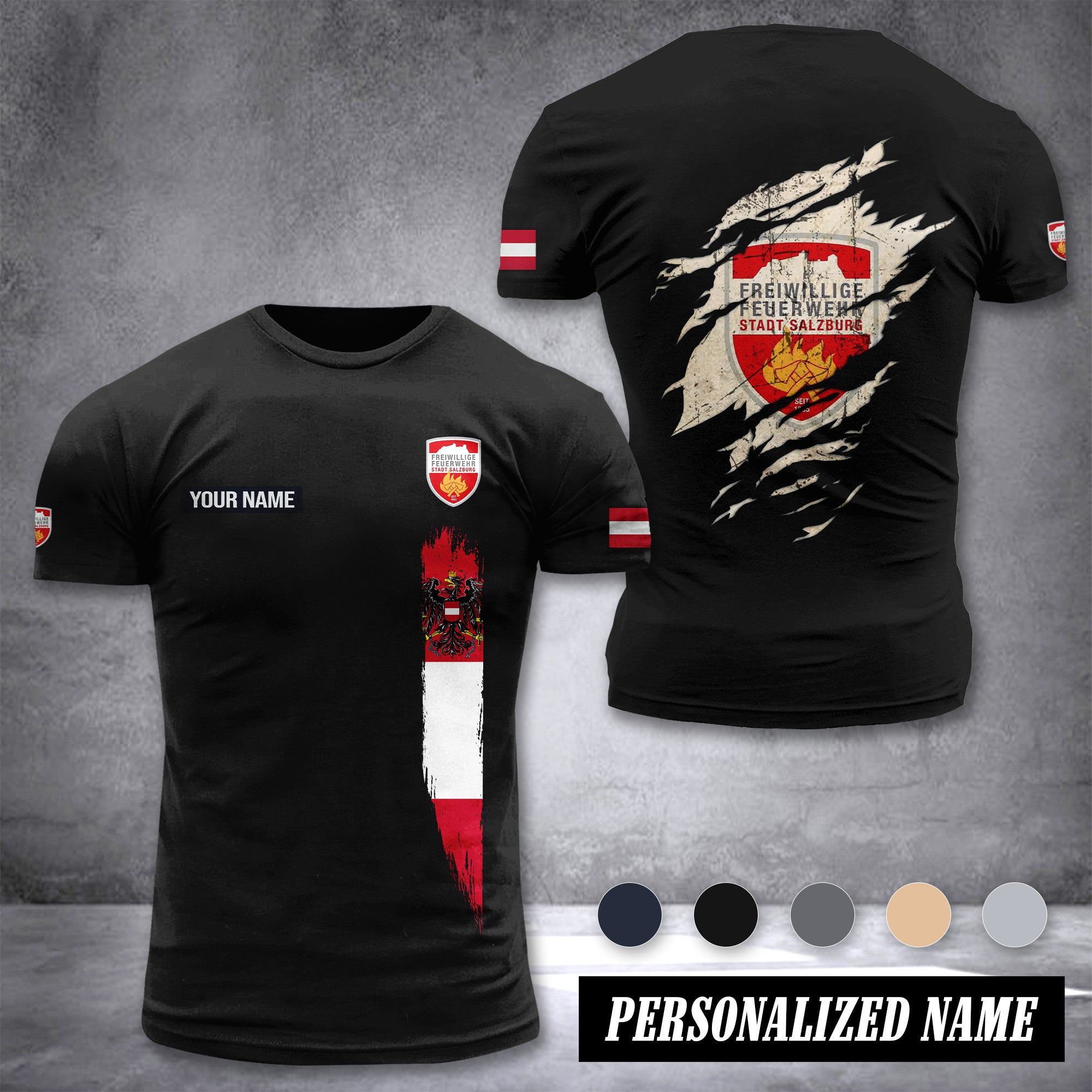Feuerwehr Stadt Salzburg customize T-shirt back