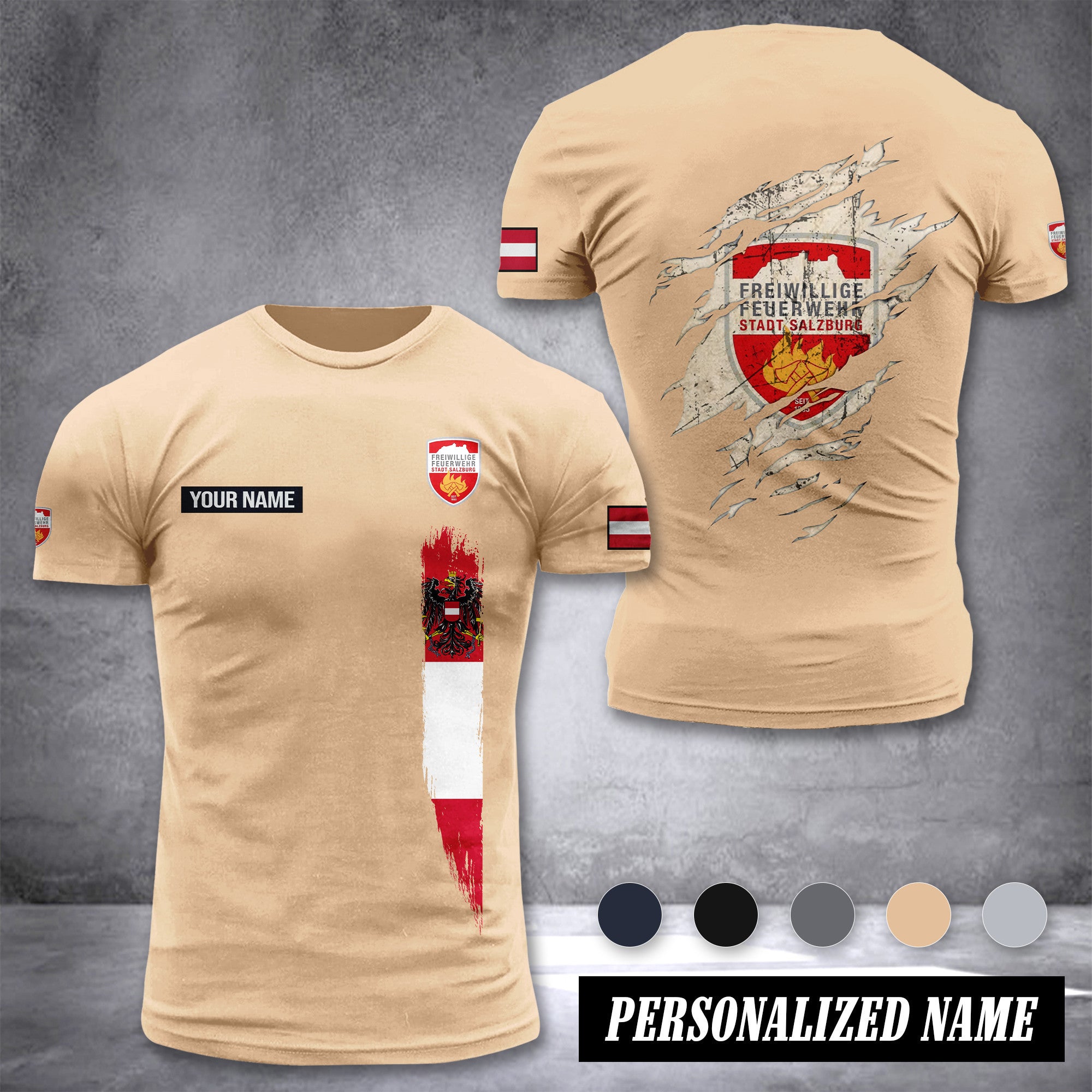Feuerwehr Stadt Salzburg customize T-shirt back
