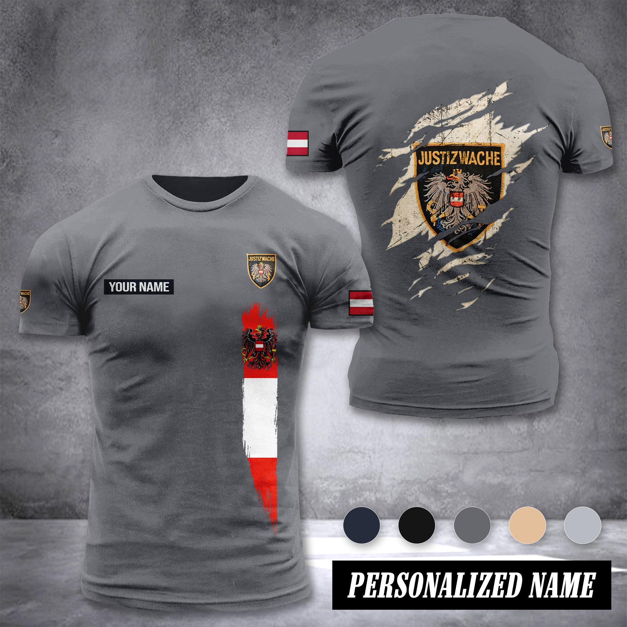 Justizwache customize T-shirt back