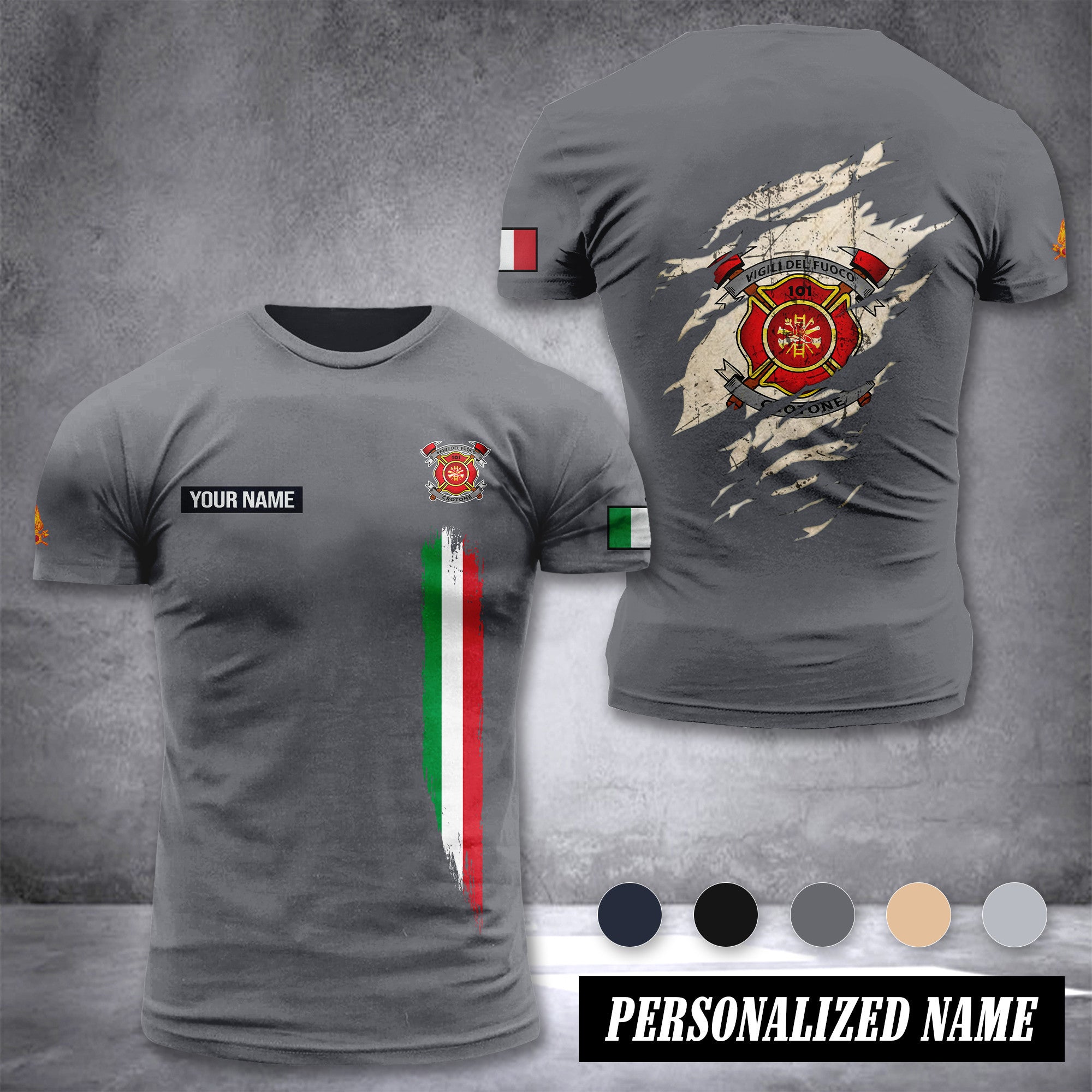 Vigili Del Fuoco Crotone customize T-shirt back