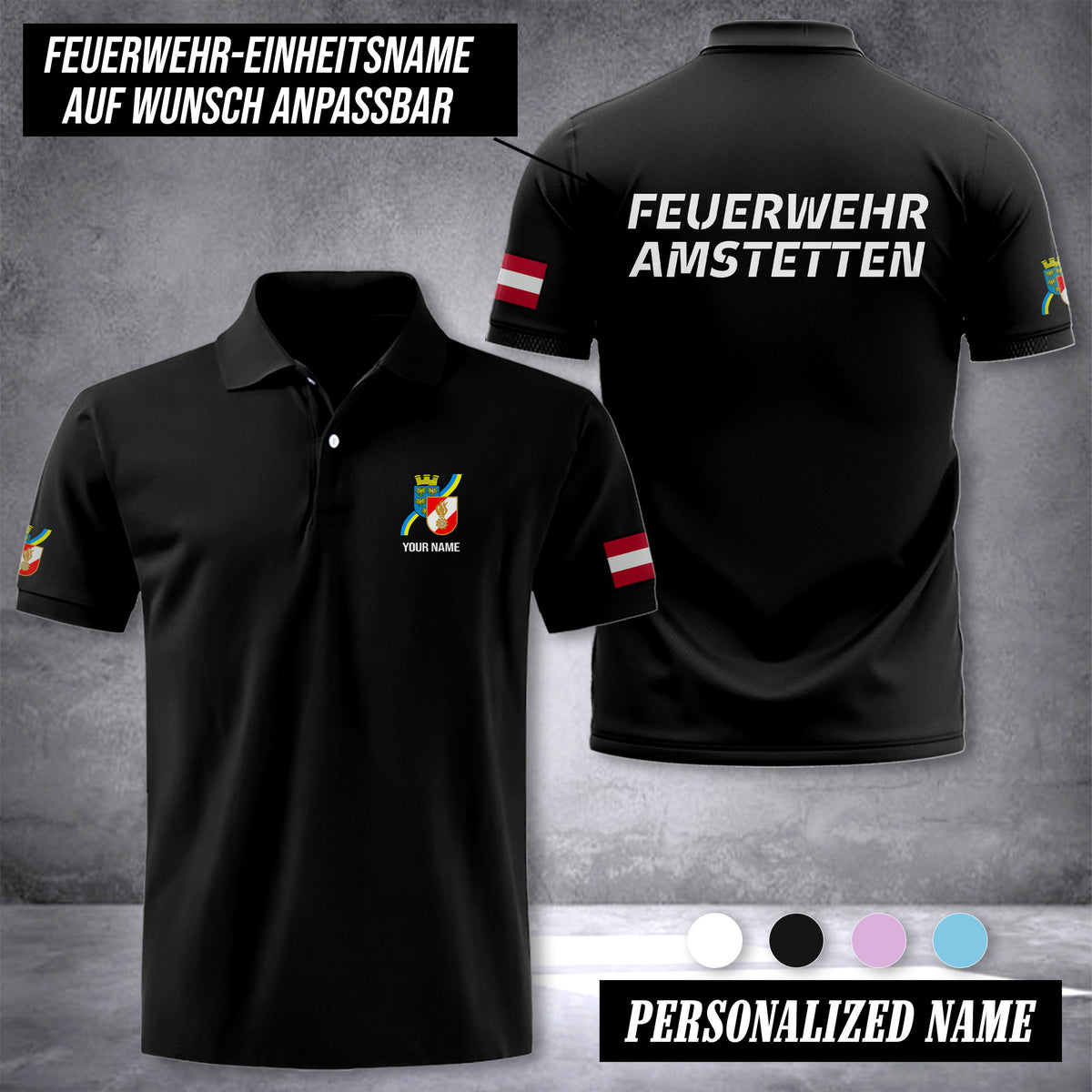 Firefighter Niederösterreich customize polo back