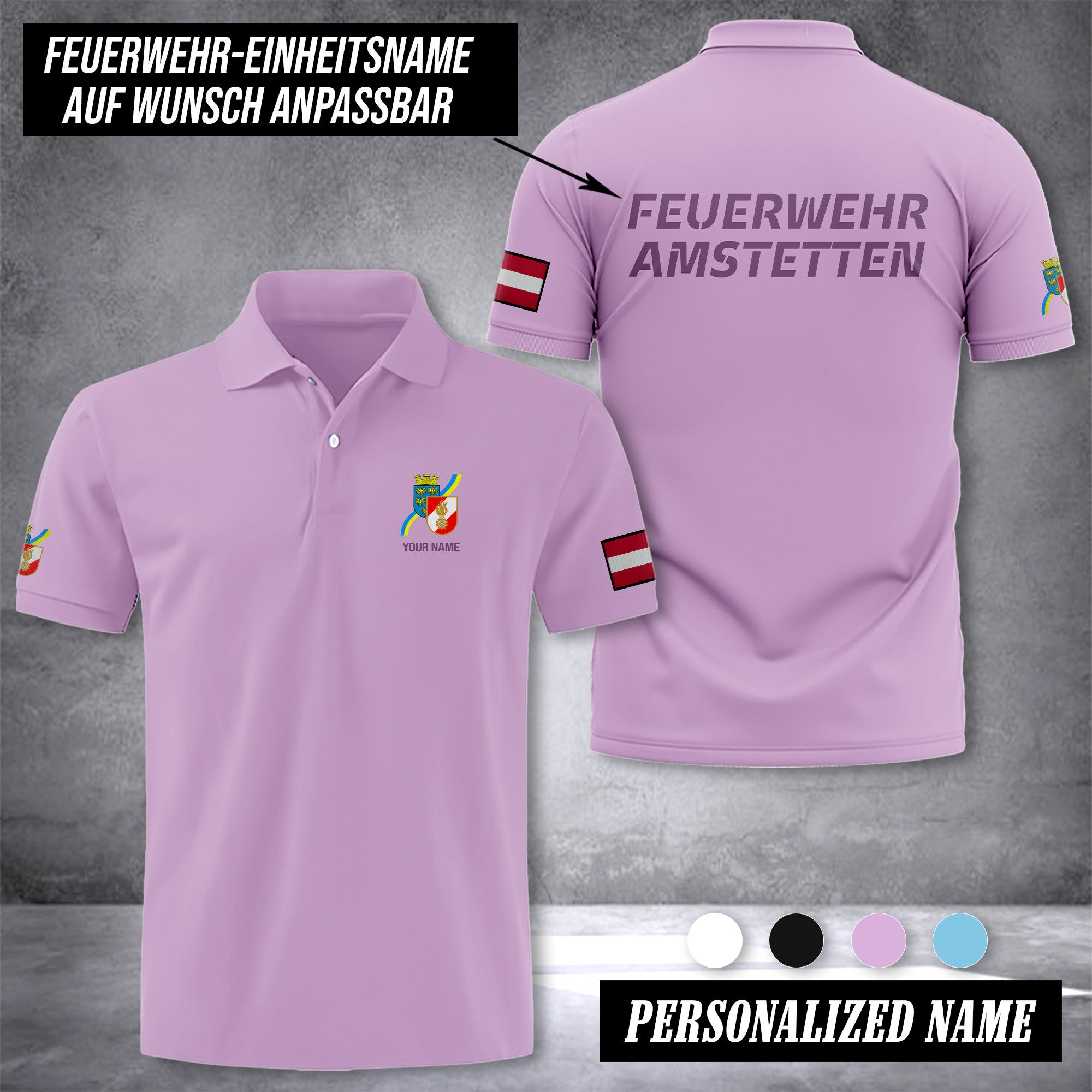 Firefighter Niederösterreich customize polo back