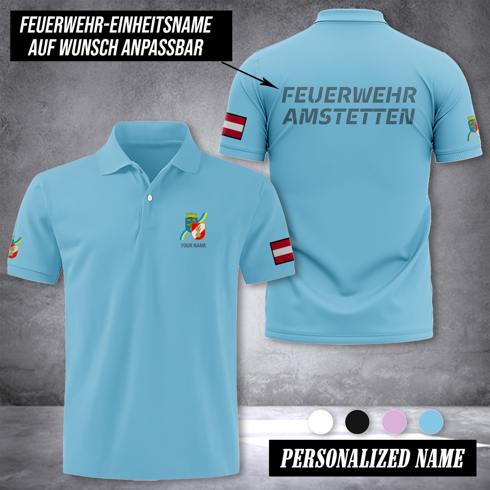 Firefighter Niederösterreich customize polo back