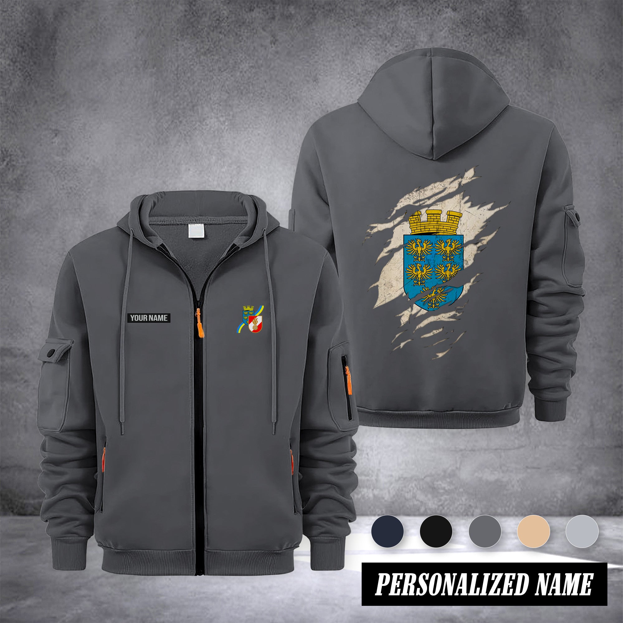 Firefighter Austria customize Zipper cardigan jacket back