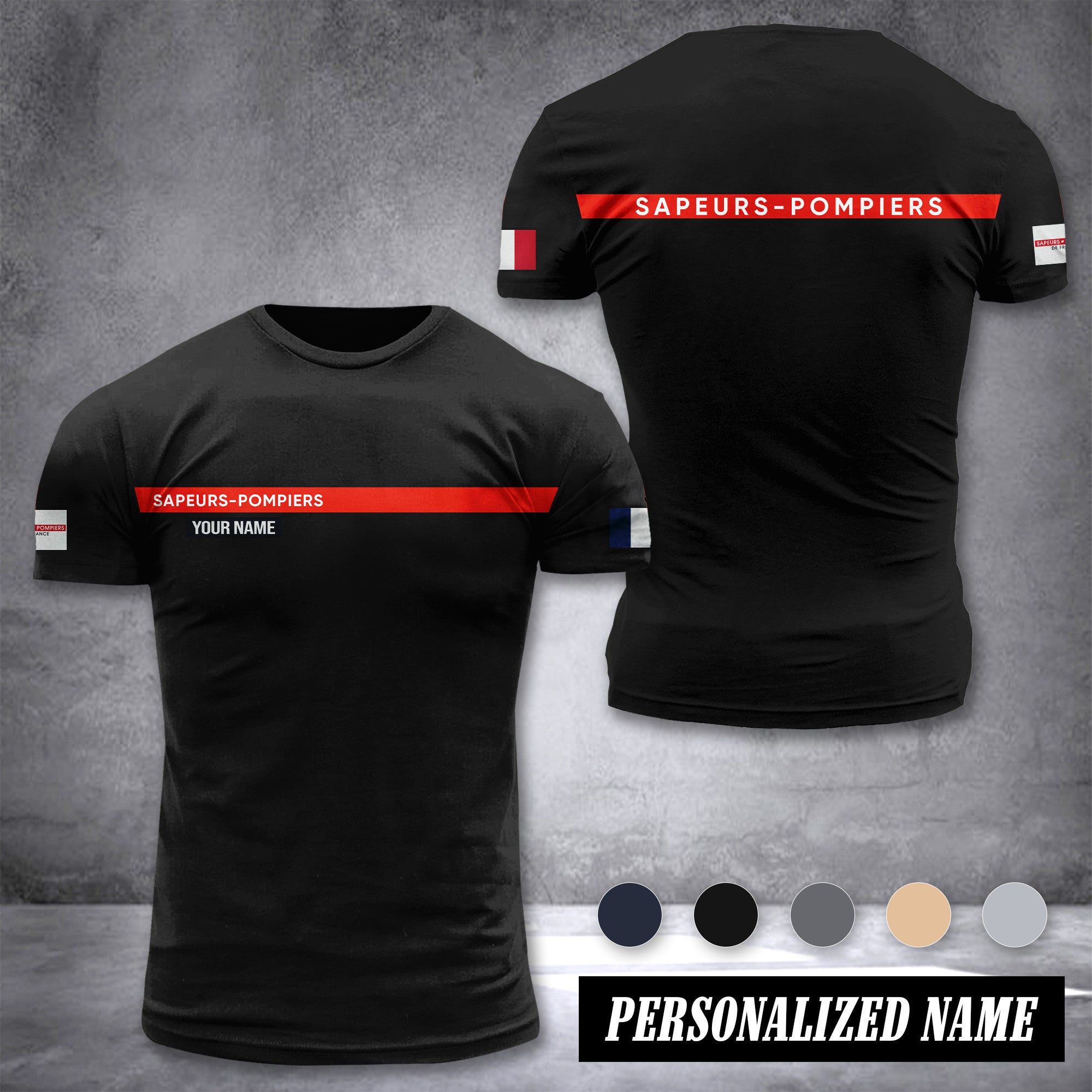 Firefighter France customize ranking T-shirt comfor