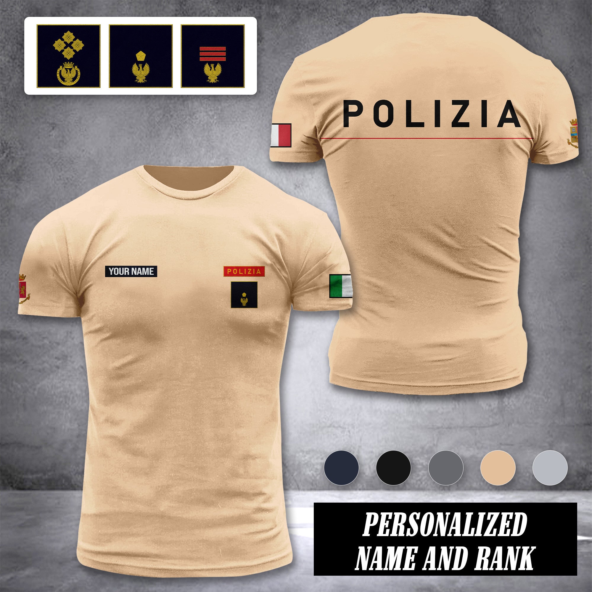 Polizia customize ranking T-shirt comfor