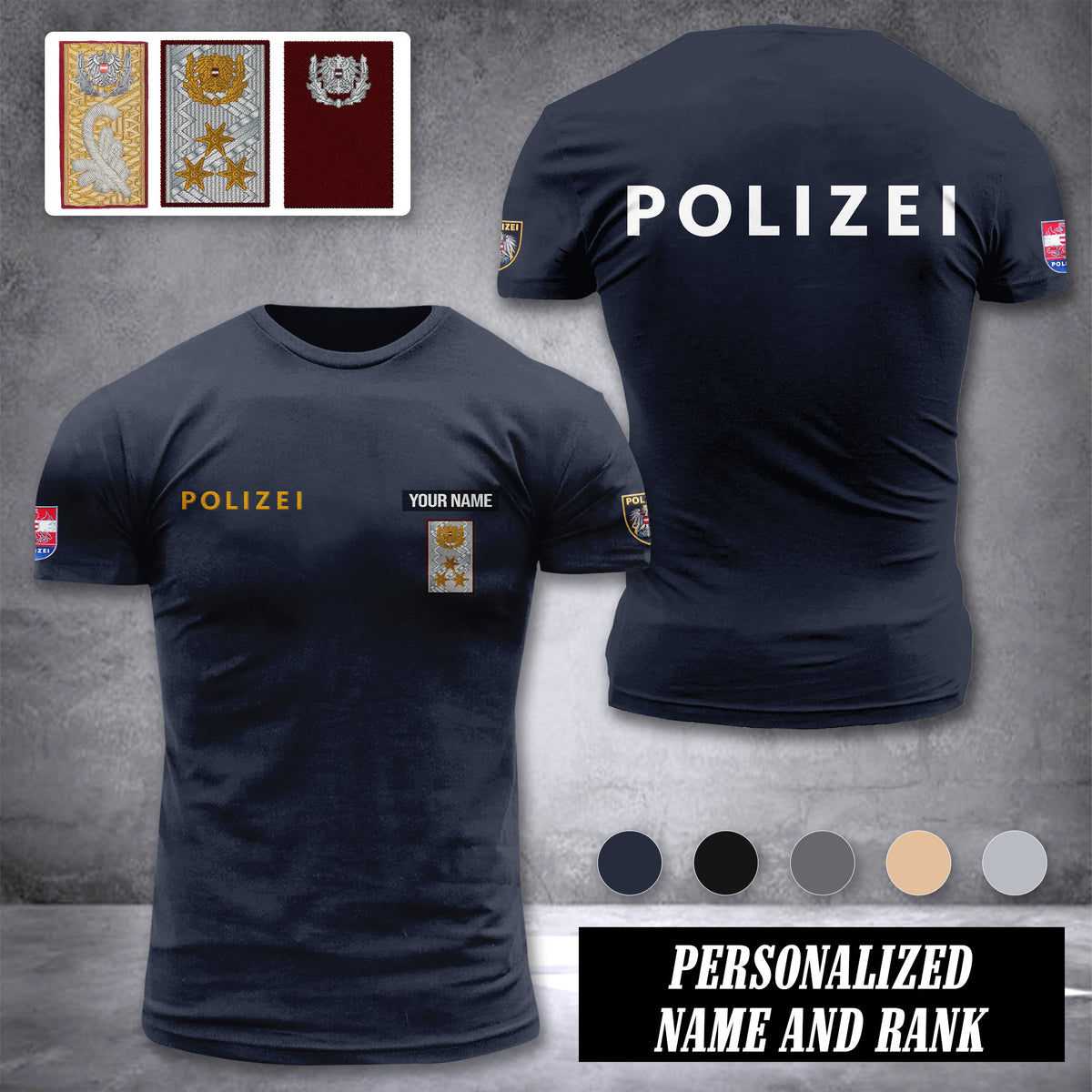 Polizei austria customize ranking T-shirt comfor
