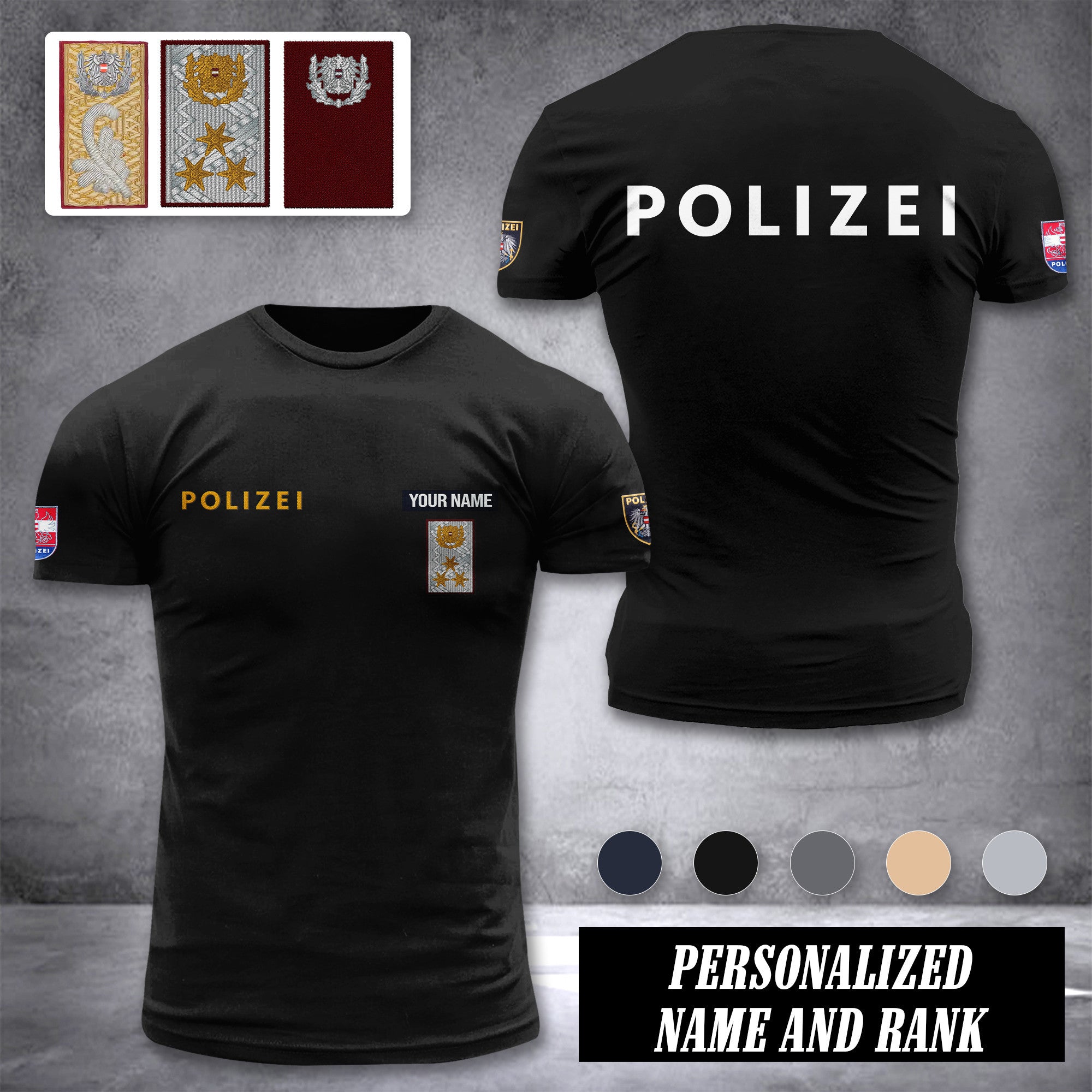 Polizei austria customize ranking T-shirt comfor