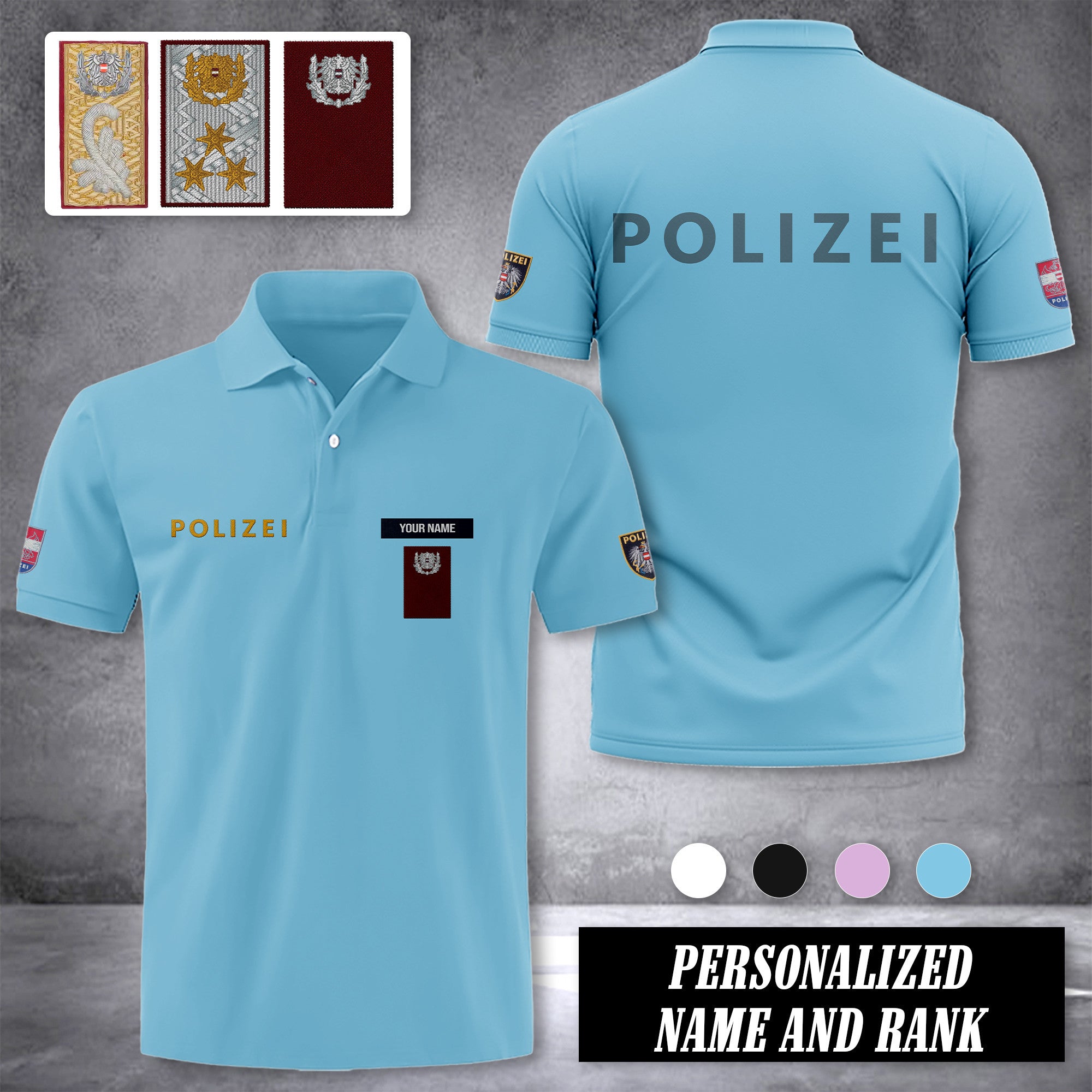 Polizei Austria customize polo back