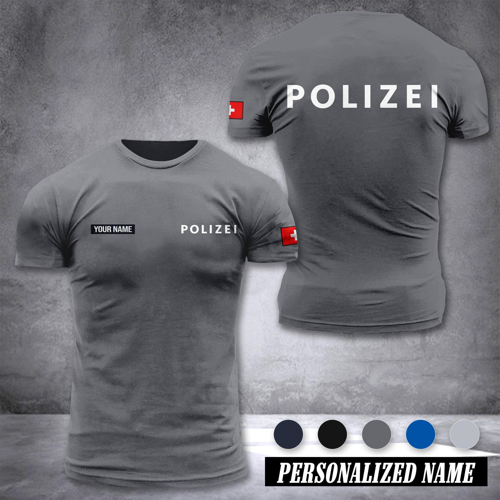 Polizei Switzerland customize ranking T-shirt comfor