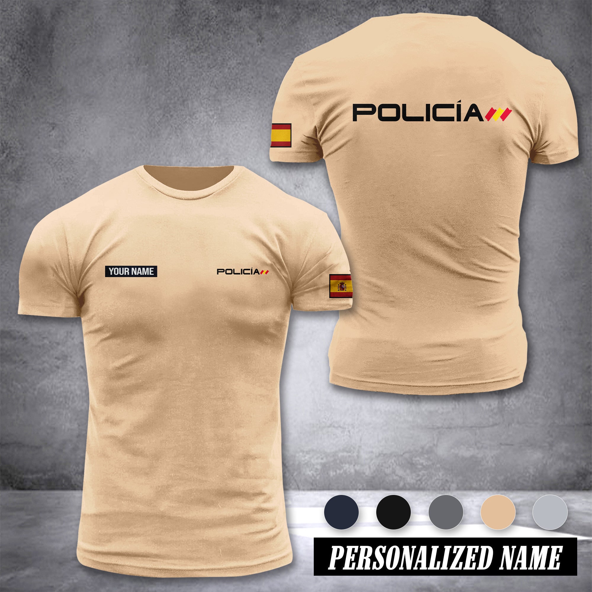 Policia Spain customize ranking T-shirt comfor
