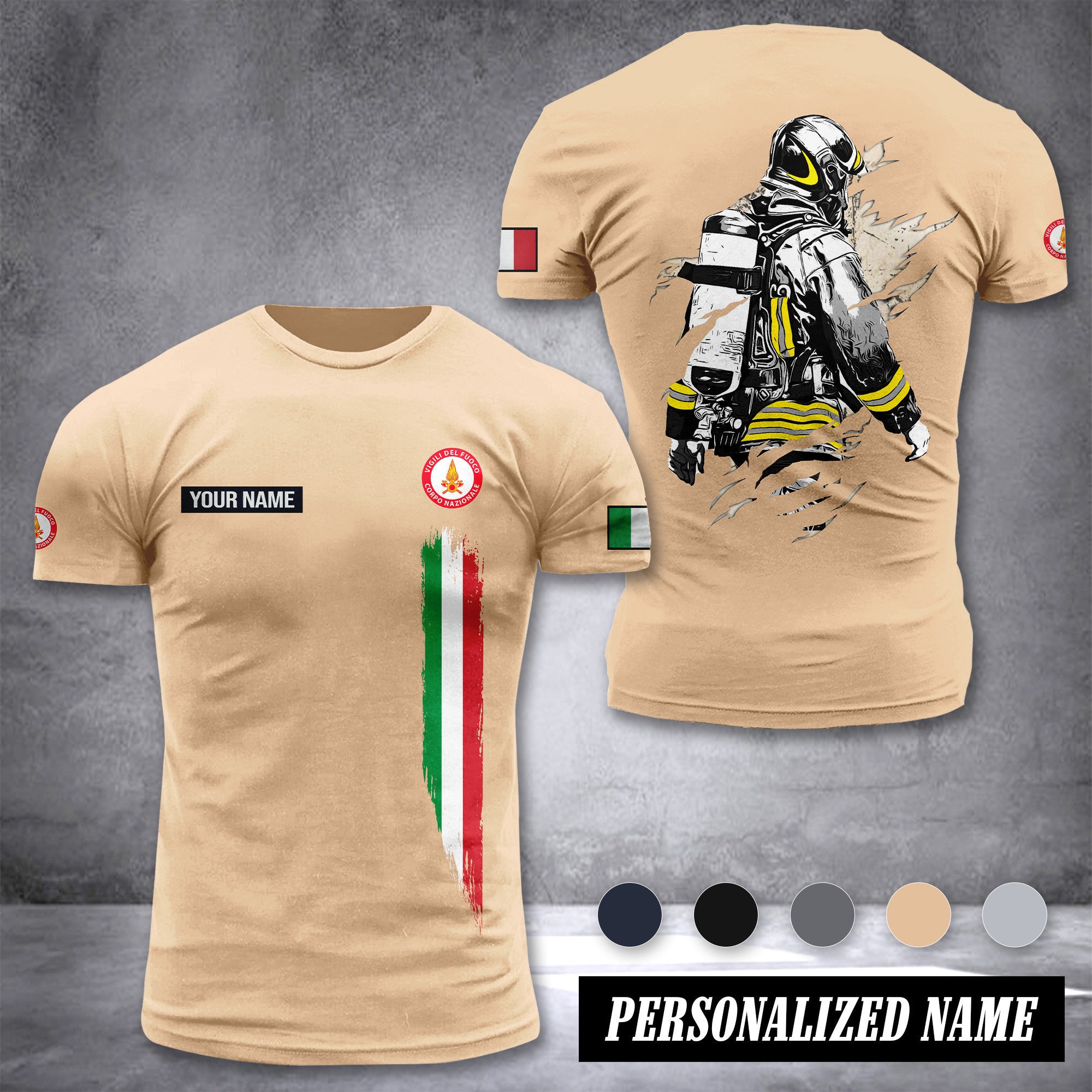 Firefighter Italy customize T-shirt CB