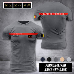 Firefighter Belgium customize ranking T-shirt 276