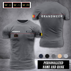 Firefighter Belgium customize ranking T-shirt 2762
