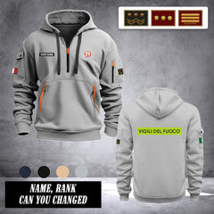 Firefighter Italy customize Hoodie Half Zipper Ranking