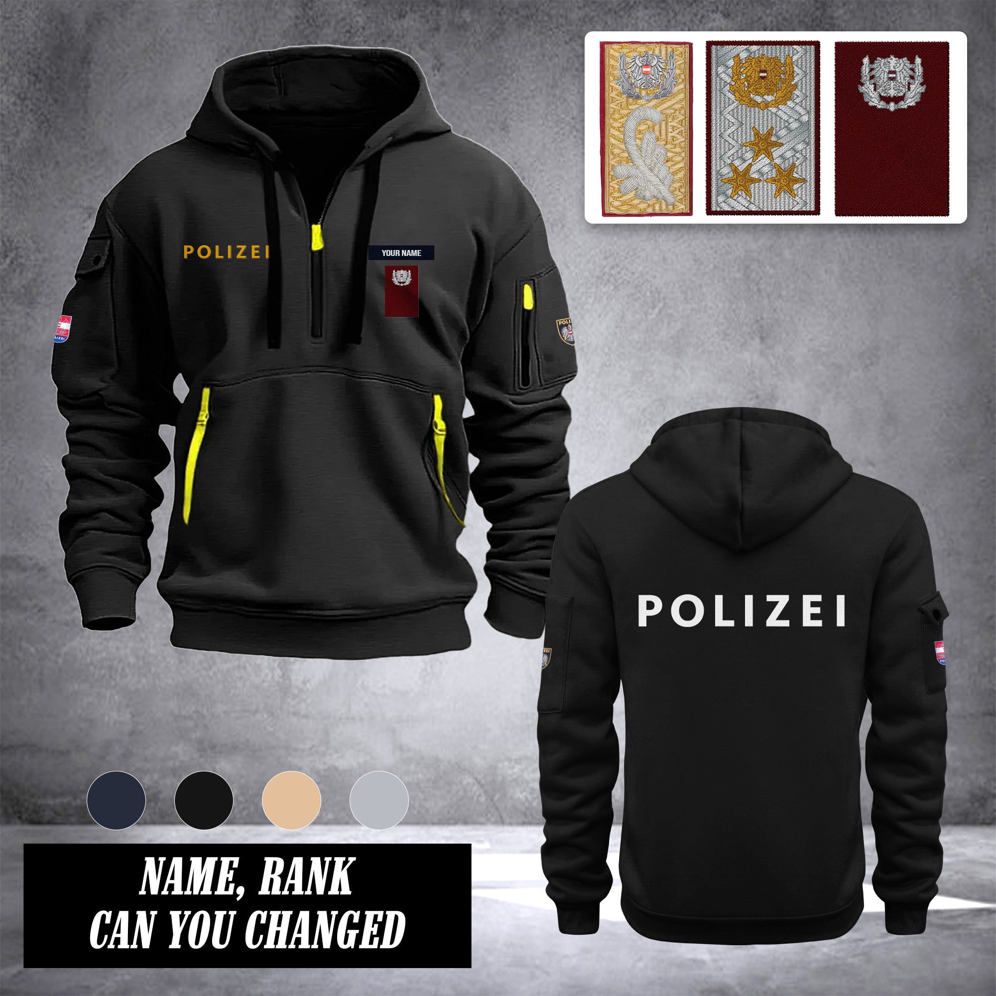 Polizei Austria customize Hoodie Half Zipper Ranking
